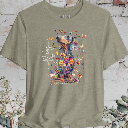 Italian Doxie #1 Floral Butterfly personalized unisex T shirt
