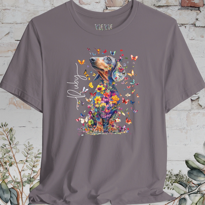 Italian Doxie #1 Floral Butterfly personalized unisex T shirt