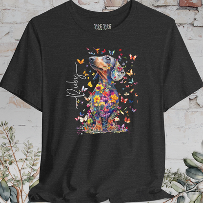 Italian Doxie #1 Floral Butterfly personalized unisex T shirt