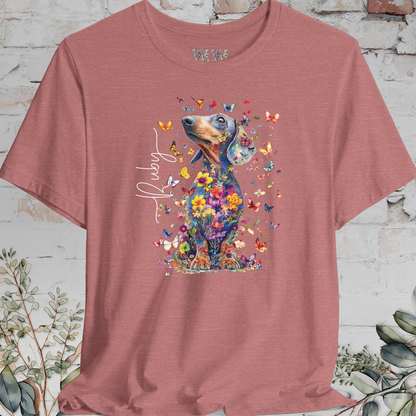 Italian Doxie #1 Floral Butterfly personalized unisex T shirt