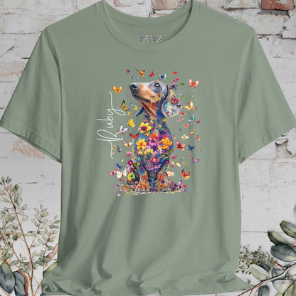 Italian Doxie #1 Floral Butterfly personalized unisex T shirt