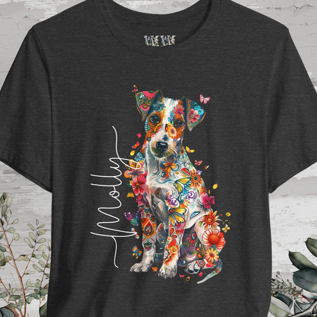 Jack Russell Floral Personalized T shirt