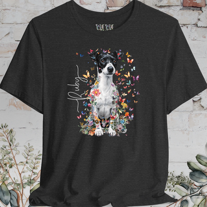 Jack Russell Terrier #4 Floral Personalized T shirt