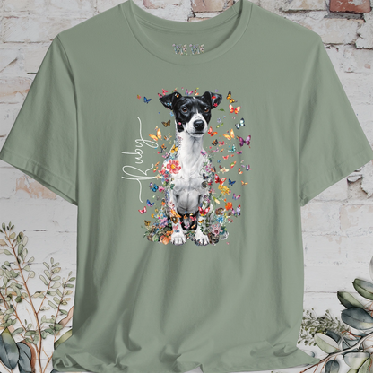 Jack Russell Terrier #4 Floral Personalized T shirt