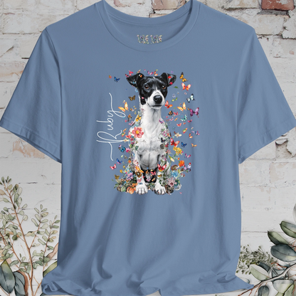 Jack Russell Terrier #4 Floral Personalized T shirt