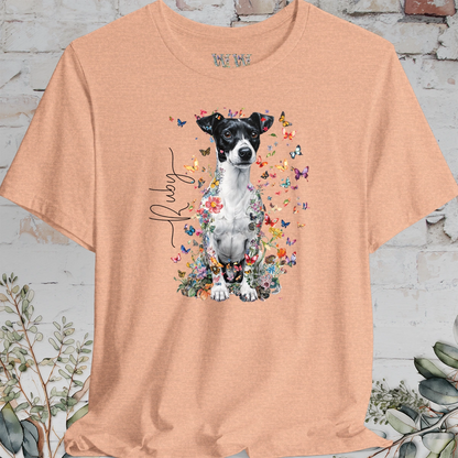 Jack Russell Terrier #4 Floral Personalized T shirt