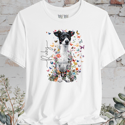 Jack Russell Terrier #4 Floral Personalized T shirt