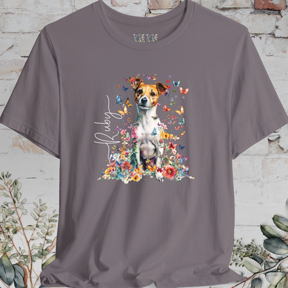 Jack Russell Terrier #5 Floral Personalized T shirt