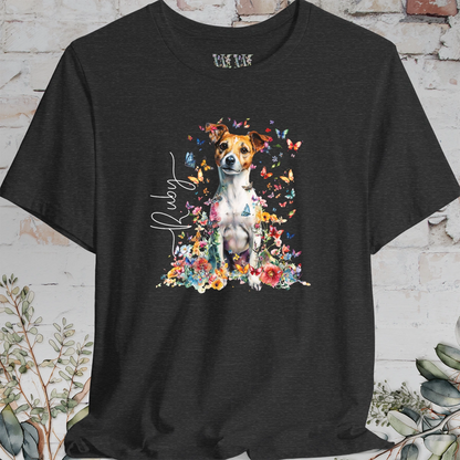 Jack Russell Terrier #5 Floral Personalized T shirt