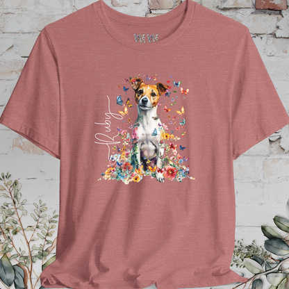 Jack Russell Terrier #5 Floral Personalized T shirt