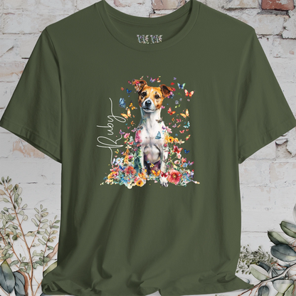 Jack Russell Terrier #5 Floral Personalized T shirt