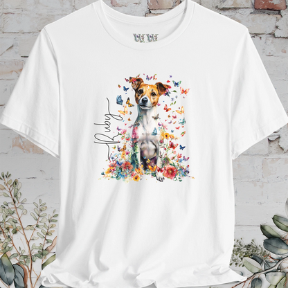 Jack Russell Terrier #5 Floral Personalized T shirt