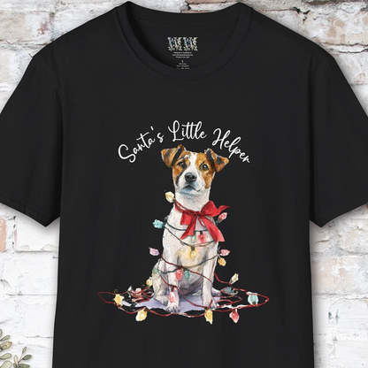Jack Russell Santa's little helper, unisex T shirt