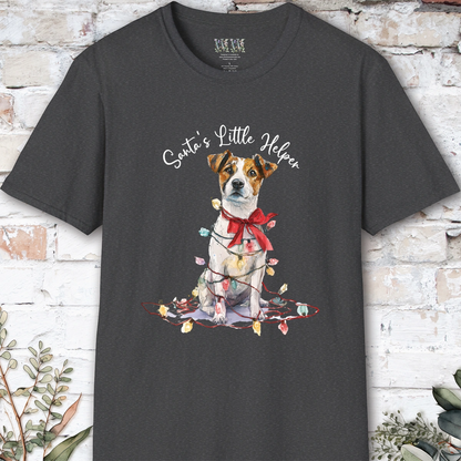 Jack Russell Santa's little helper, unisex T shirt