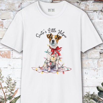 Jack Russell Santa's little helper, unisex T shirt