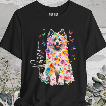 Keeshond #1 Floral Personalized T shirt