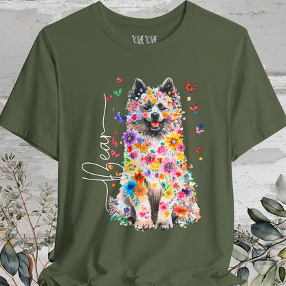 Keeshond #1 Floral Personalized T shirt