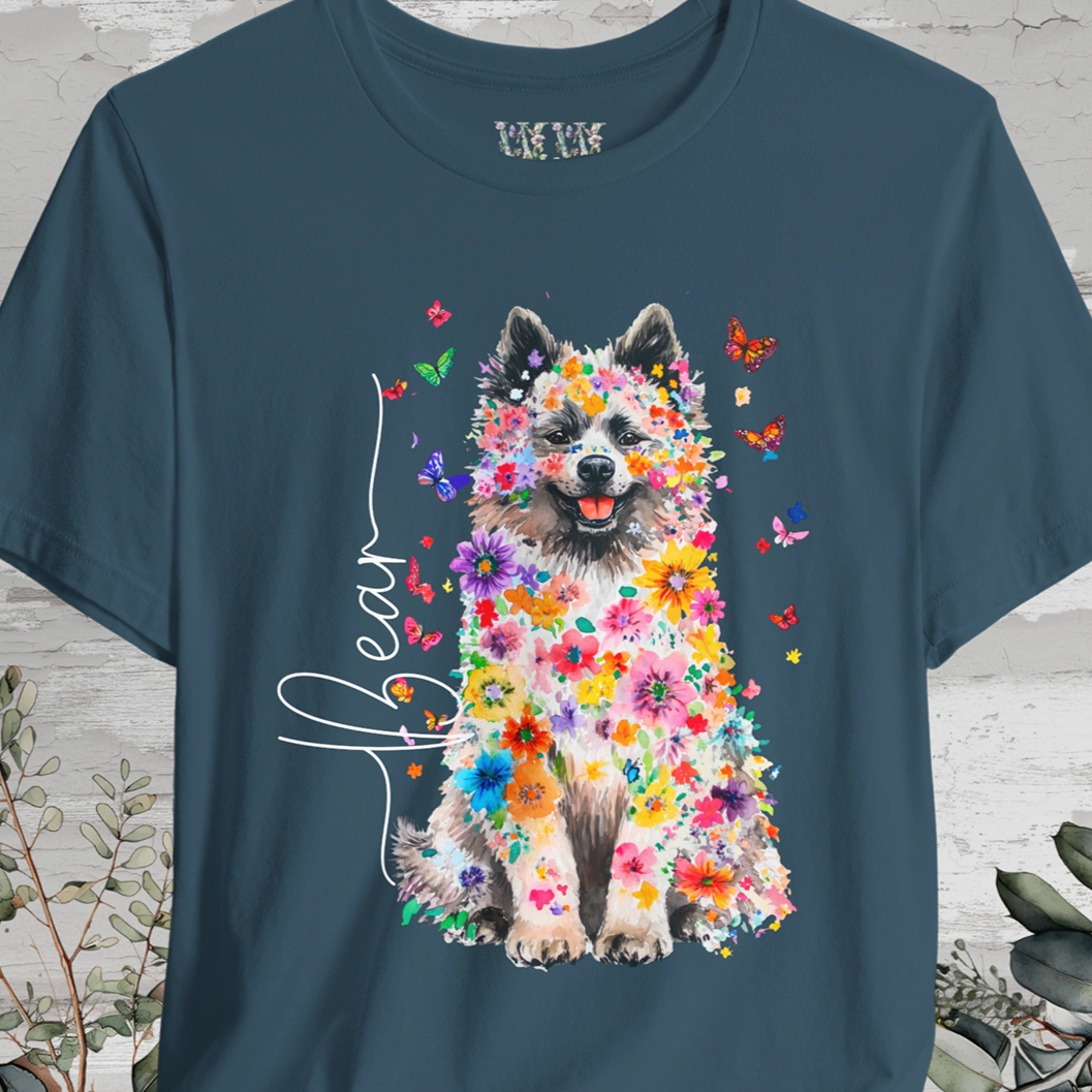 Keeshond #1 Floral Personalized T shirt