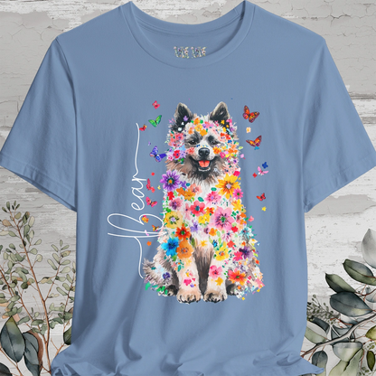 Keeshond #1 Floral Personalized T shirt