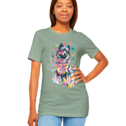 Keeshond #2 Floral Personalized T shirt