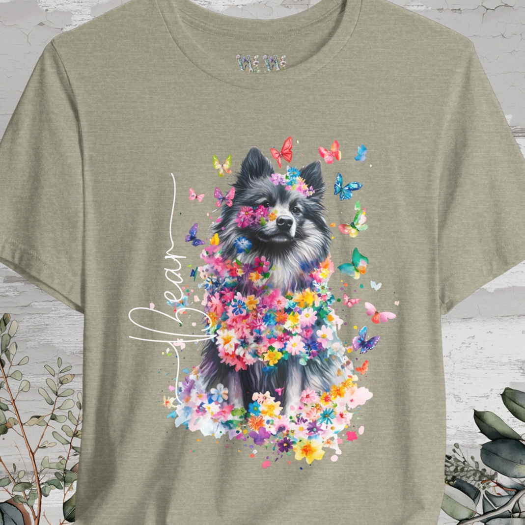 Keeshond #2 Floral Personalized T shirt