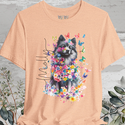 Keeshond #2 Floral Personalized T shirt