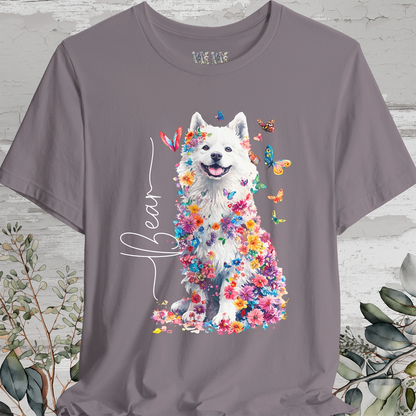 Keeshond #3 Floral Personalized T shirt