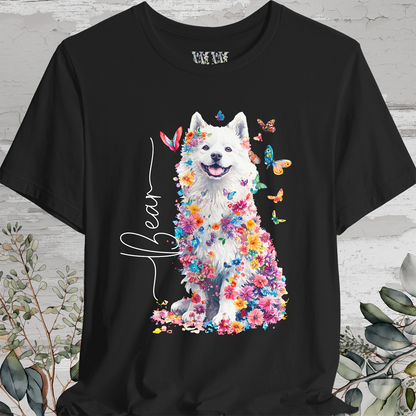 Keeshond #3 Floral Personalized T shirt