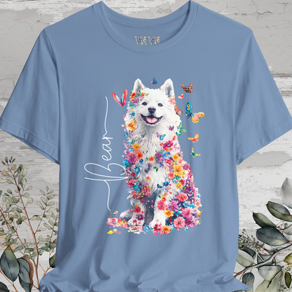 Keeshond #3 Floral Personalized T shirt