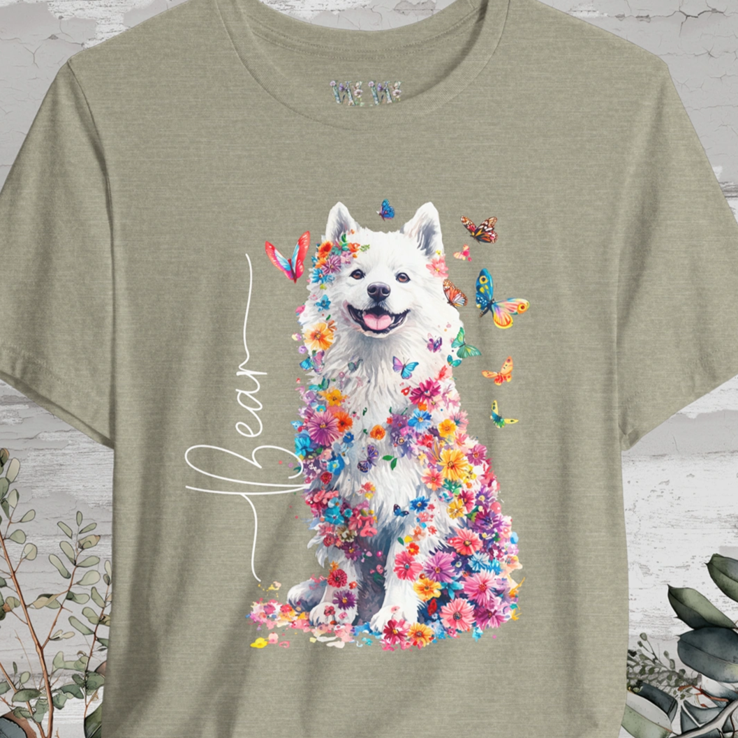 Keeshond #3 Floral Personalized T shirt