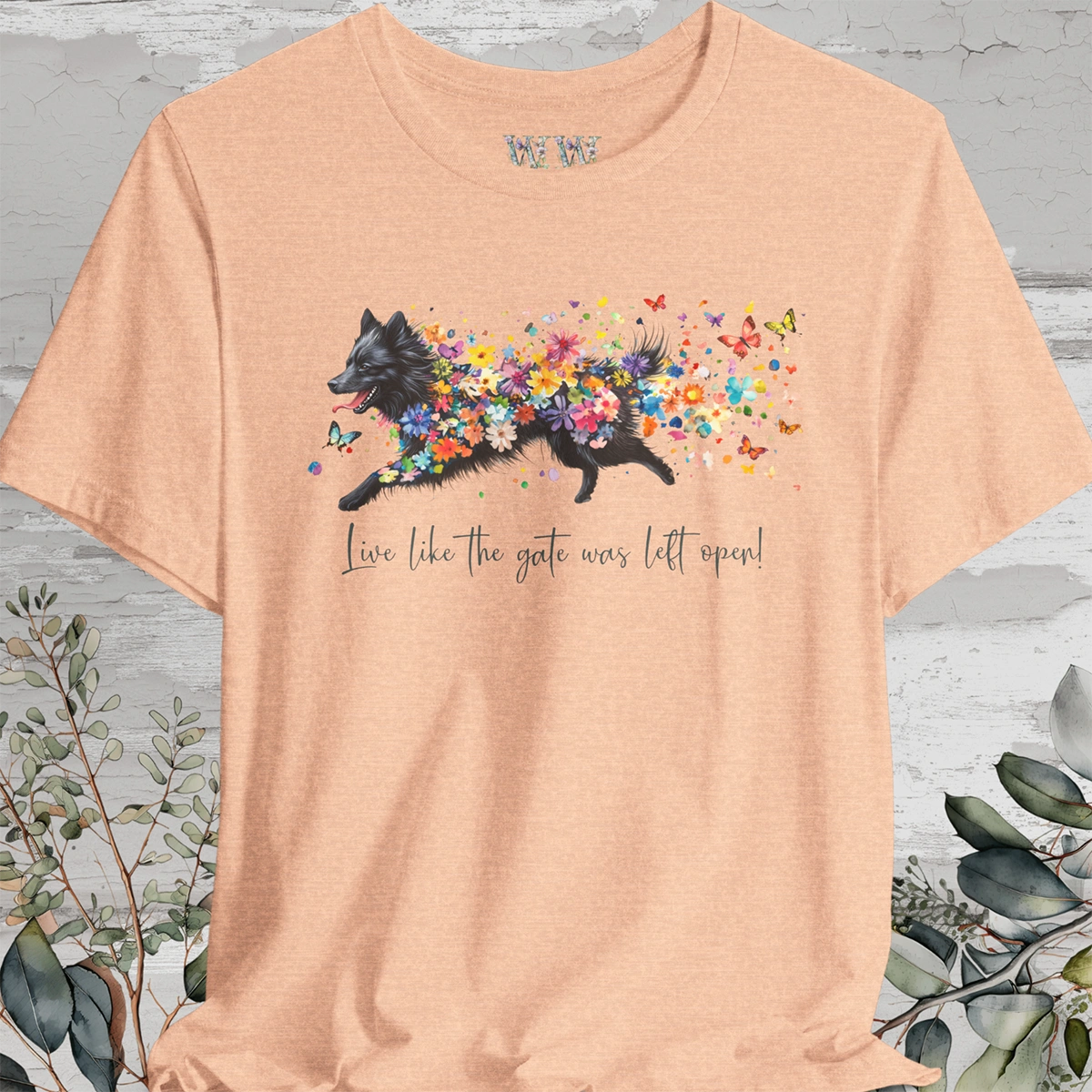 Keeshond #4  "Live like the gate was left open" Unisex T shirt