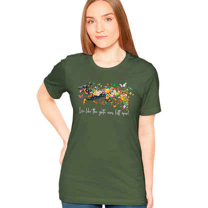 Kelpie #2 "Live like the gate was left open" Unisex T shirt