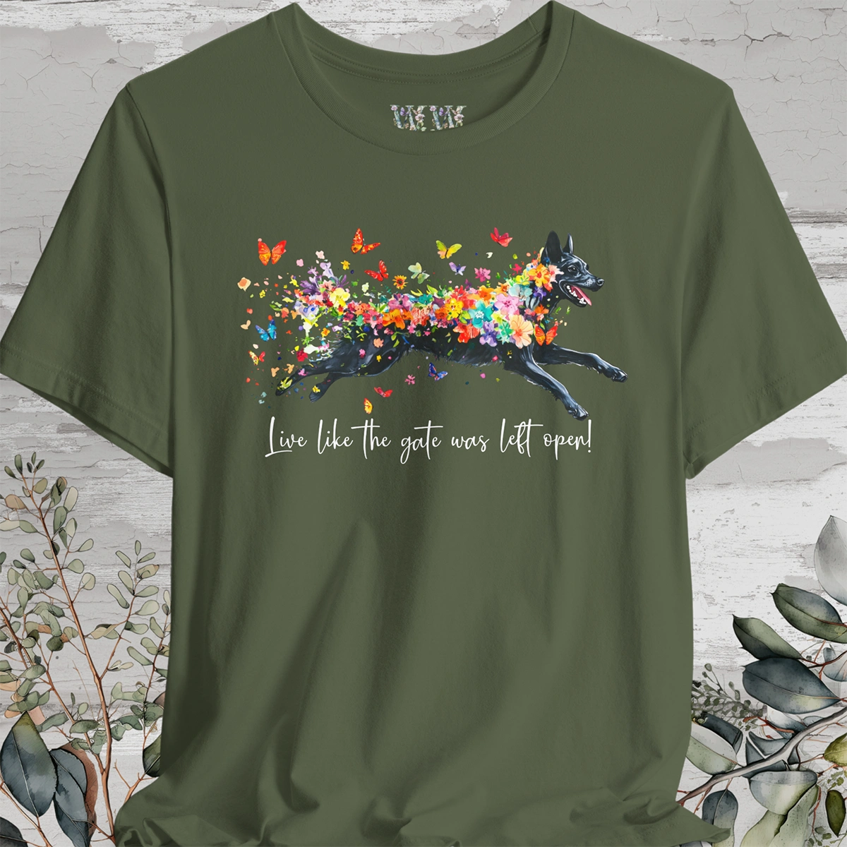 Kelpie "Live like the gate was left open" Unisex T shirt
