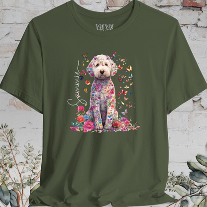 Labradoodle #1 Floral Personalized T shirt