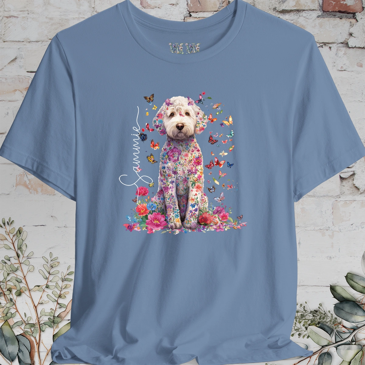 Labradoodle #1 Floral Personalized T shirt