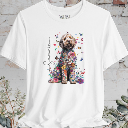 Labradoodle #2 Floral Personalized T shirt