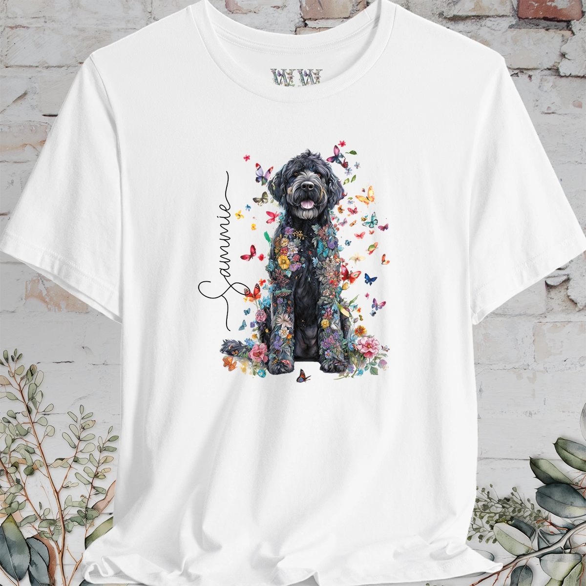 Labradoodle #3 Floral Personalized T shirt