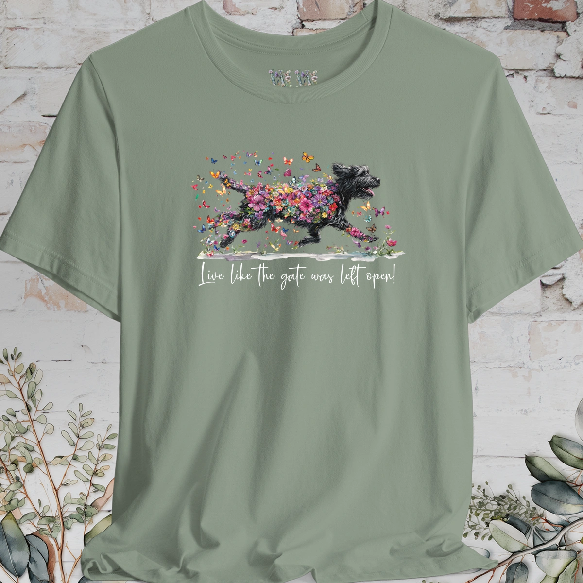 Labradoodle/Groodle #1 "Live like the gate was left open" Unisex T shirt