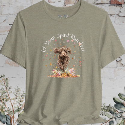 Labradoodle/Groodle #1 Autumn/Fall leaves 'Let your spirit run free' T shirt