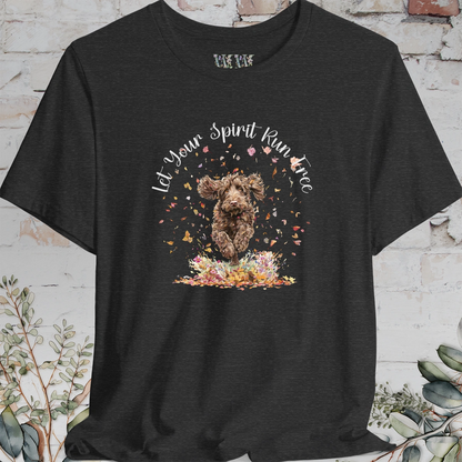 Labradoodle/Groodle #1 Autumn/Fall leaves 'Let your spirit run free' T shirt