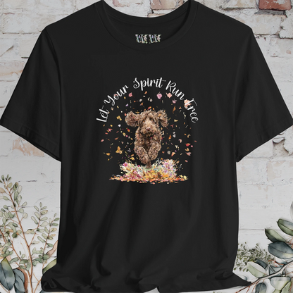 Labradoodle/Groodle #1 Autumn/Fall leaves 'Let your spirit run free' T shirt