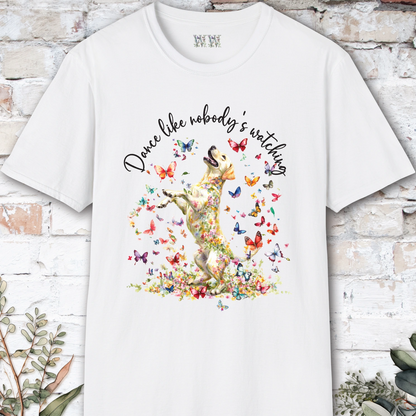 Yellow Labrador "Dance like nobody's watching" unisex T shirt
