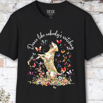 Yellow Labrador "Dance like nobody's watching" unisex T shirt