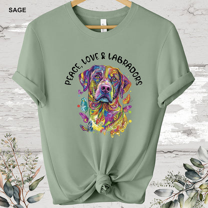 Peace, Love & Labradors #1 T shirt