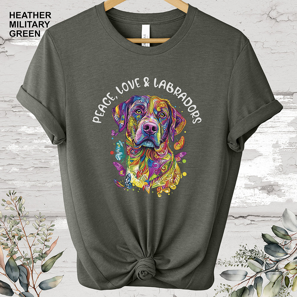 Peace, Love & Labradors #1 T shirt