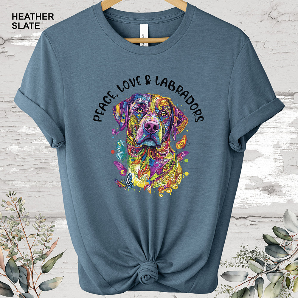 Peace, Love & Labradors #1 T shirt