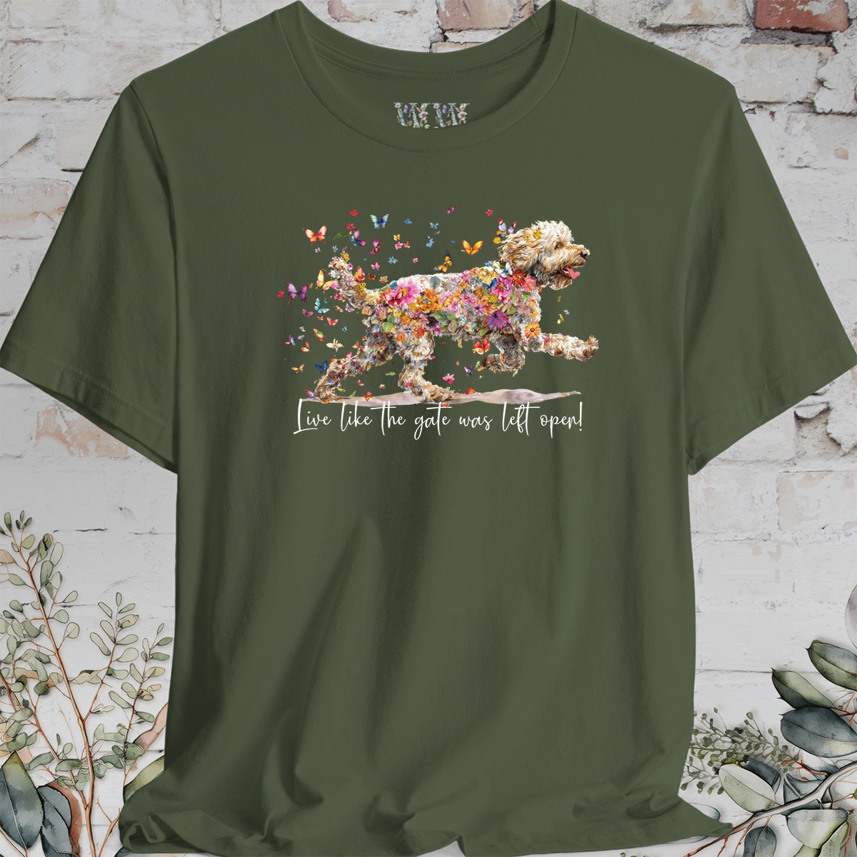 Lagotto Romagnolo #1 "Live like the gate was left open" Unisex T shirt