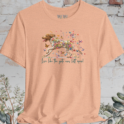 Lagotto Romagnolo #2 "Live like the gate was left open" Unisex T shirt