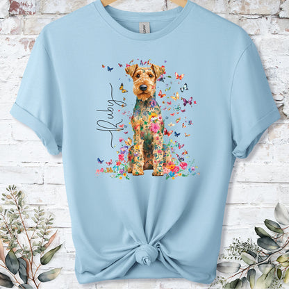Lakeland Terrier #1 Floral peronalised unisex T shirt