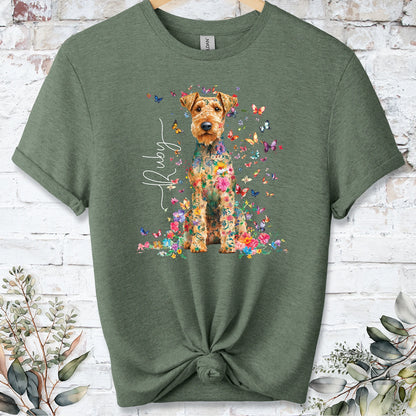 Lakeland Terrier #1 Floral peronalised unisex T shirt